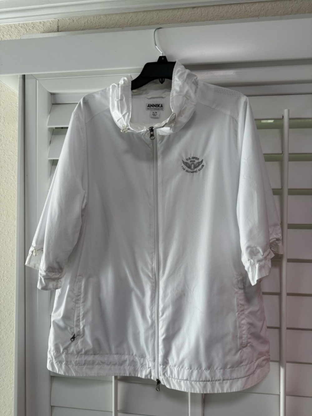 Annika ladies cutter and buck White Lightweight Zip-Up Jacket 2012 US Open XL